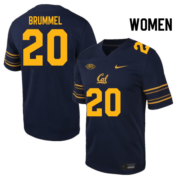 Women #20 Belay Brummel California Golden Bears ACC Conference College Football Jerseys Stitched Sal